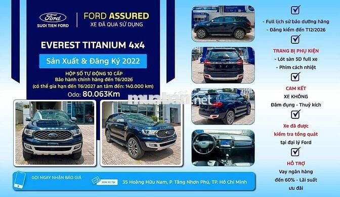 Ford Everest 2022 Titanium 2.0L 4x4 AT - 88063 km