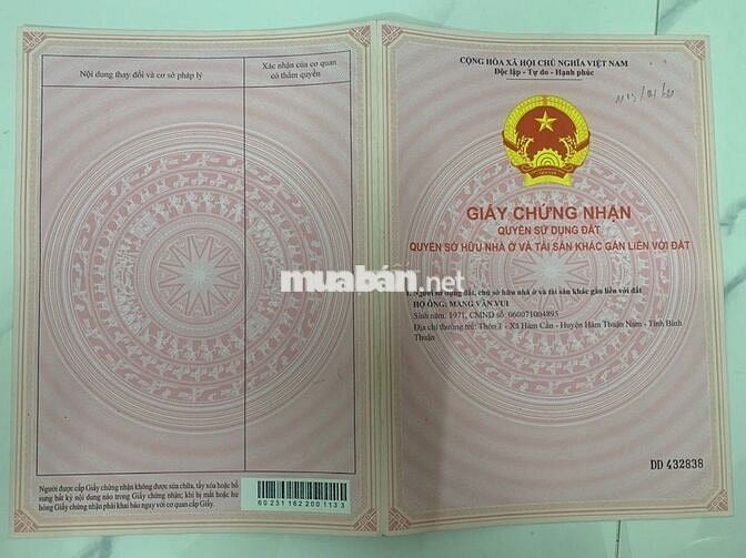 Bán 1 sào 2 đất CLN tại Hàm Cần, Hàm Thuận Nam, BT giá chỉ 125tr
