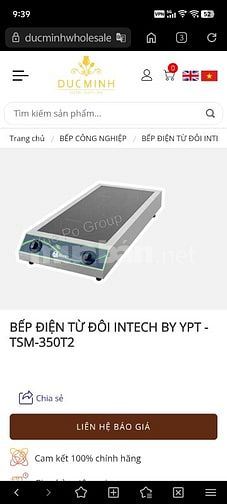 THANH LÍ BẾP TỪ ĐÔI INTECH NEW CS 3,5kW x2 