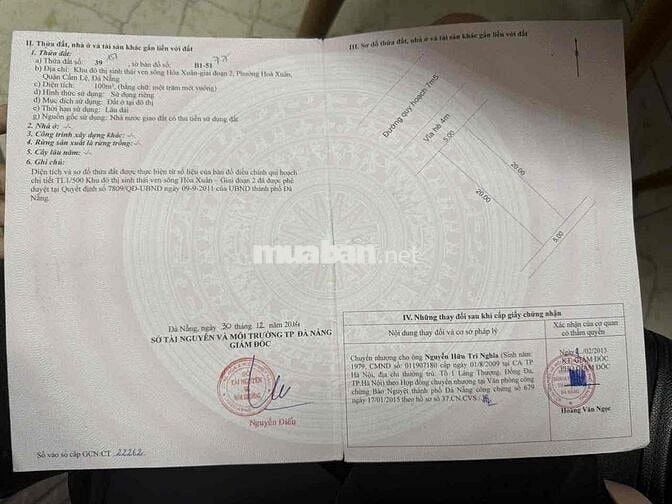 Bán đất đường Nguyễn Hiến Lê - Hoà Xuân giá rẻ 5tỷ950 thương lượng
