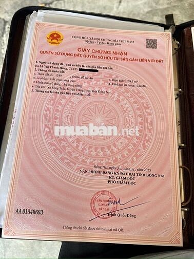 Kẹt tiền cần bán lô đất full thổ cạnh KCN Bàu Xéo