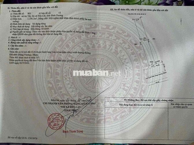 Đất An Tây mặt tiền Hùng Vương ngay đèn xanh đỏ.19,7x94 có giá tốt