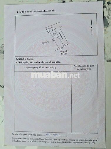 Gia đình cần bán lô đất MT 6+ 2 dt 134m2