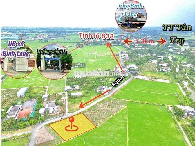 Đường Nhựa 655 Triệu 150m2 Thổ Cư Sổ Sẵn, Ngay Kế Chợ, Trường. Nền Cao