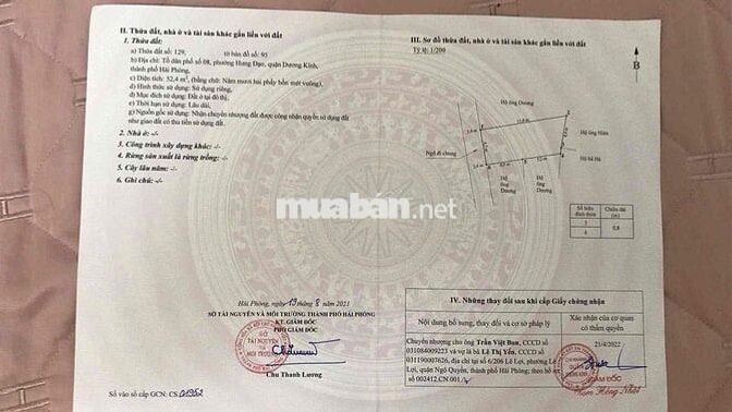 Bán lô đất 52m2 Phương Lung, Hưng Đạo, Gần chợ Hương, chỉ 1.0x tỷ