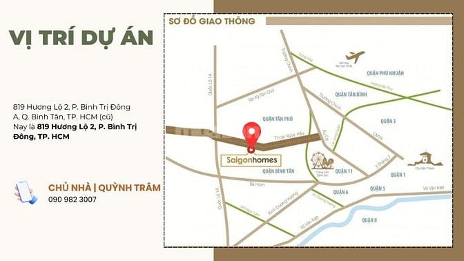 BÁN CĂN HỘ 1 PHÒNG NGỦ – TẦNG 8 – SAIGON HOME, BÌNH TÂN – GIÁ CHỈ 2 TỶ
