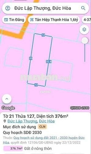 ĐẤT VƯỜN SÁT BÊN KCN ĐỨC HÒA 3