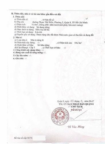NHÀ P3 Q8 HẺM XE HƠI THÔNG- Cách trường Tiểu học Âu Dương Lân chỉ 200m