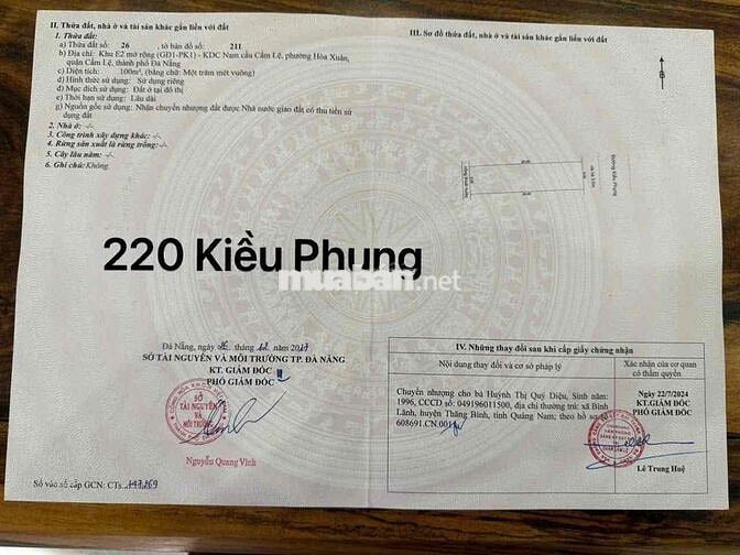 Chủ cần bán đất đường Kiều Phụng -gần trường Tiểu học