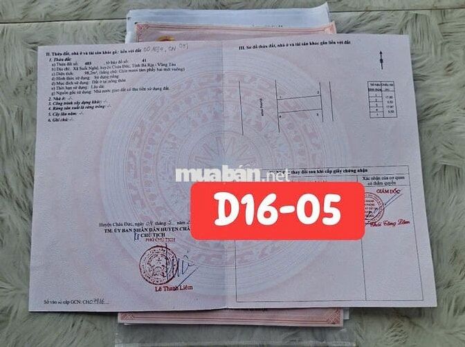 Bán lô tái định cư Sonadezi Suối Nghệ, đường D16 vị trí cực đẹp