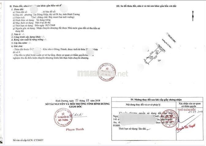 Đất gần ngã Tư Chiêu Liêu phường Tân Bình Tp Dĩ An