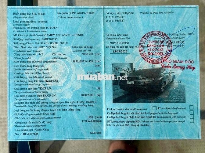 🆘🆘🆘TOYOTA CAMRY 2.0E 2017 XE ĐẸP ZIN BAO TEST HÃNG
