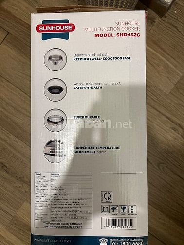 Bán nồi lẩu sunhouse SHD 4526 mới 
