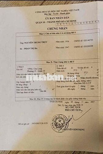 Nhà góc 2 mặt tiền, Đường Cửu Long, phường 15, Quận 10