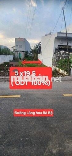 BÁN ĐẤT MẶT TIỀN ĐƯỜNG LÀNG HOA BÀ BỘ, LONG HÒA, BÌNH THỦY, CẦN THƠ
