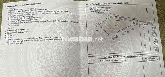 Đất xã Sông Ray, Đồng Nai diện tích hơn 4 xào cần bán