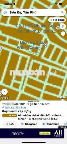 Bán nhà Son Ky Tan Phu 2ty3, hẻm 3m đường TKTQ. Nhà mới 3 tầng.