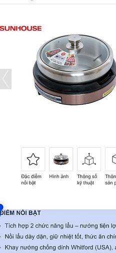 Bán nồi lẩu sunhouse SHD 4526 mới 