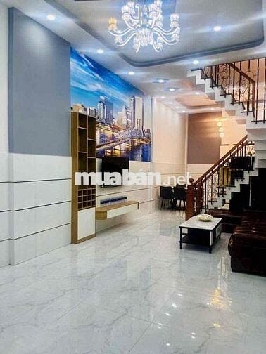 NHÀ MẶT HẺM THÔNG Ô TÔ - GẦN NGÃ TƯ BỐN XÃ, DT: 4m x 13m (52m²). 3tam