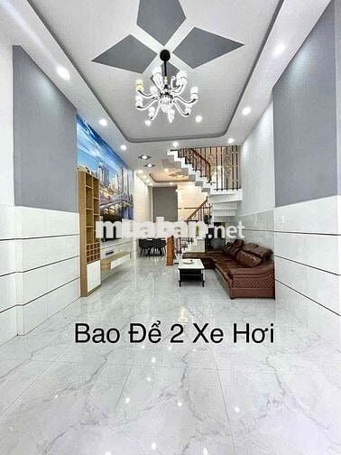 NHÀ MẶT HẺM THÔNG Ô TÔ - GẦN NGÃ TƯ BỐN XÃ, DT: 4m x 13m (52m²). 3tam
