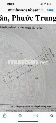 Bán Lô Đất Thổ Cư xã Phước Trung huyện Gò Công Đông Tỉnh Tiền Giang
