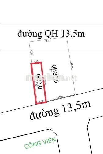 ĐẤT KQH TĐC AN ĐÔNG, TỐ HỮU 90m2 2,650 tỷ VIEW CÔNG VIÊN