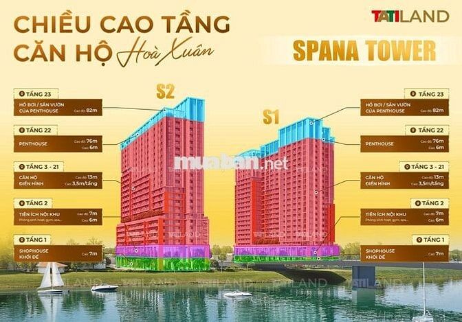 Căn góc diện tích lớn view pháo hoa cực đỉnh tòa căn hộ Hòa Xuân Spana
