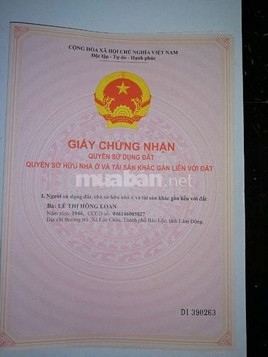 BÁN ĐẤT XÃ HÒA BẮC, HUYỆN DI LINH, TỈNH LÂM ĐỒNG CŨ