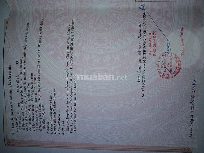 BÁN ĐẤT XÃ HÒA BẮC, HUYỆN DI LINH, TỈNH LÂM ĐỒNG CŨ