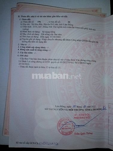 BÁN ĐẤT XÃ HÒA BẮC, HUYỆN DI LINH, TỈNH LÂM ĐỒNG CŨ