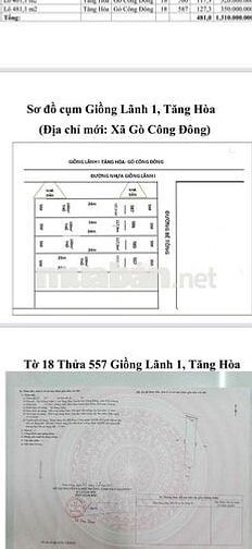 Bán Lô Đất Thổ Cư Xã Tăng Hoà huyện Gò Công Đông Tỉnh Tiền Giang