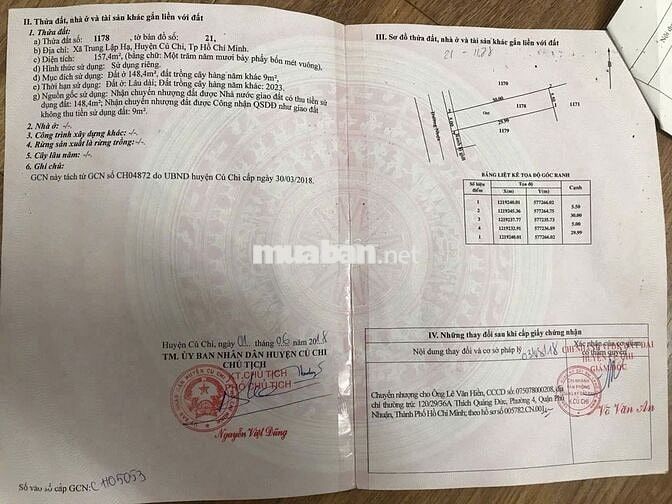 Ngộp giảm còn 1tỷ 6 đất Mt Trung Lập Hạ, Củ Chi
