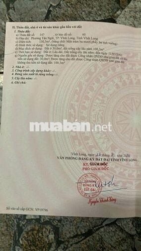 Bán Đất ở 133m2 tại Tân Ngãi, TP. Vĩnh Long, có Sổ, giá 1,3 tỉ