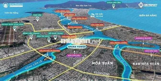 3,4 TỶ, 54M2, 2PN SỠ HỮU CĂN HỘ VIEW PHÁO HOA, BIỂN SPANA TOWER