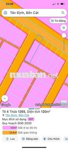 BÁN ĐẤT GÓC 2 MẶT TIỀN – TÂN ĐỊNH, BẾN CÁT, BÌNH DƯƠNG