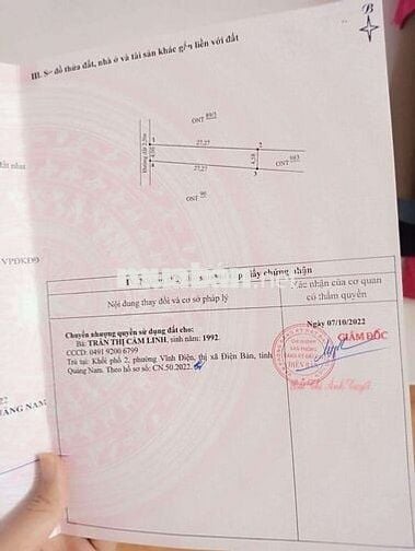 Chính chủ bán đất Điện Bàn Tây mới