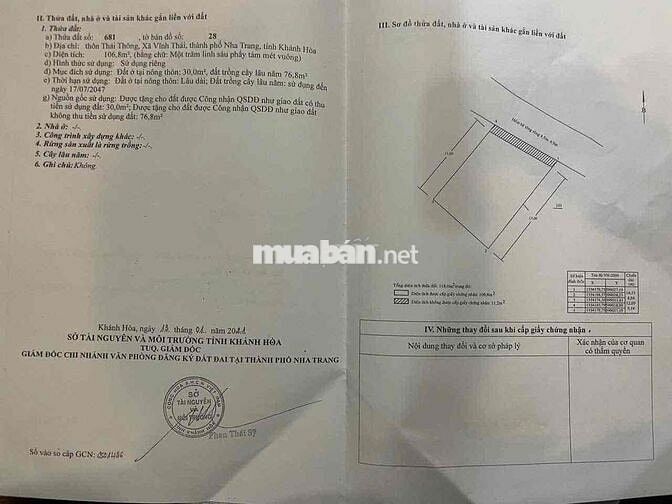 Cần bán mặt Tiền đường Núi Cấm 2 Vĩnh Thái Phường Nam Trang chỉ 4ty3