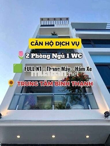 🟥 Căn Hộ 2 PN Full Nội Thất, Cửa Sổ Lớn Thoáng Mát. Thang Máy, Hầm Xe