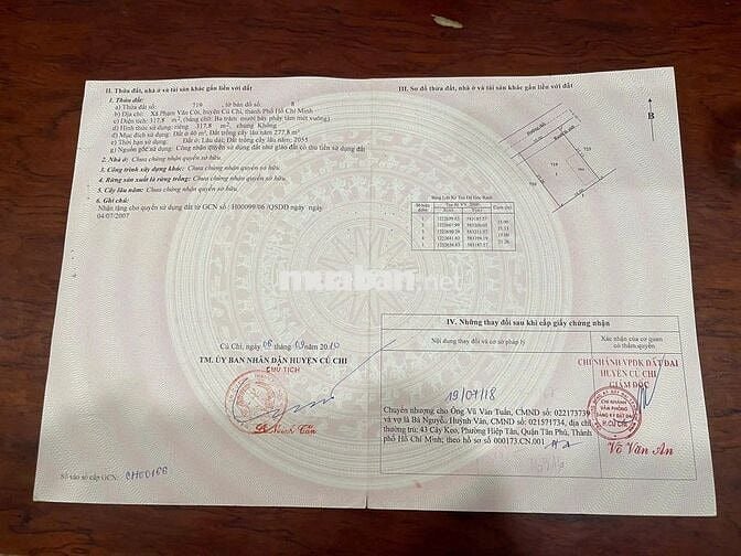 Tôi cần bán mảnh đất có sẵn căn nhà cấp 4 cũ MT  317m2 Củ Chi 1 tỷ 250