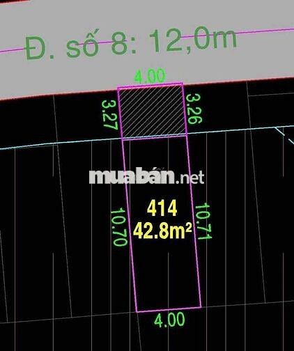 BÁN ĐẤT TẶNG NHÀ MT ĐƯỜNG SỐ 8
