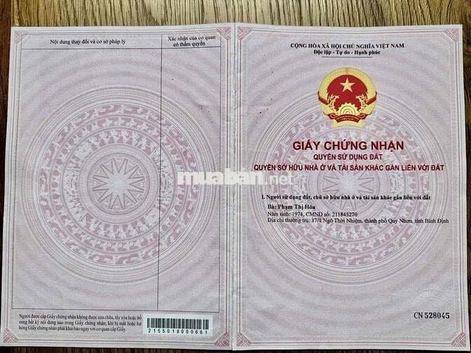 Cần bán đất diện tích 400m2 (20x20) tại trung tâm thành phố Quy Nhơn