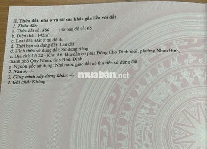 CHÍNH CHỦ BÁN ĐẤT LÔ GÓC 2 MẶT TIỀN - ĐƯỜNG DS10 & DS7 - TP. QUY NHƠN