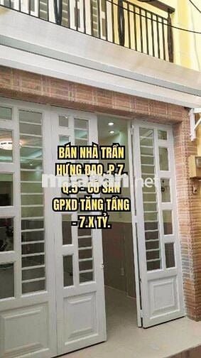 🏠 BÁN NHÀ TRẦN HƯNG ĐẠO, P.7, Q.5 - CÓ SẴN GPXD TĂNG TẦNG - 7.X TỶ.