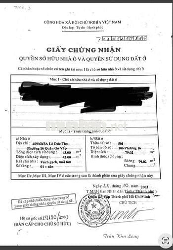 NHÀ HẺM XE HƠI LÊ ĐỨC THỌ GÒ VẤP, 79m², 3 TẦNG KIÊN CỐ, SỔ HỒNG HOÀN C