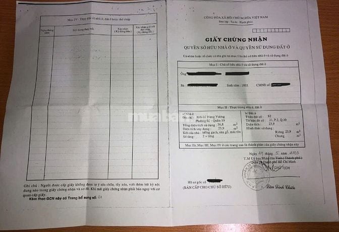 BÁN NHÀ 122/1 HÙNG VƯƠNG, PHƯỜNG 2, QUẬN 10, TPHCM - PVƯỜN LÀI, TPHCM 