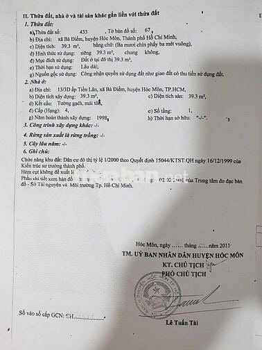Nhà sổ hồng riêng DT 40m2, 01 lầu (2pn) gần chợ Bà Điểm 1/Nguyễn A Thủ
