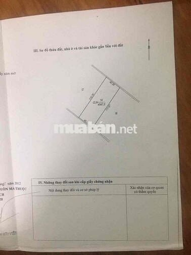 Cần bán 4.5 xào đất buôn ma thuột nông nghiệp