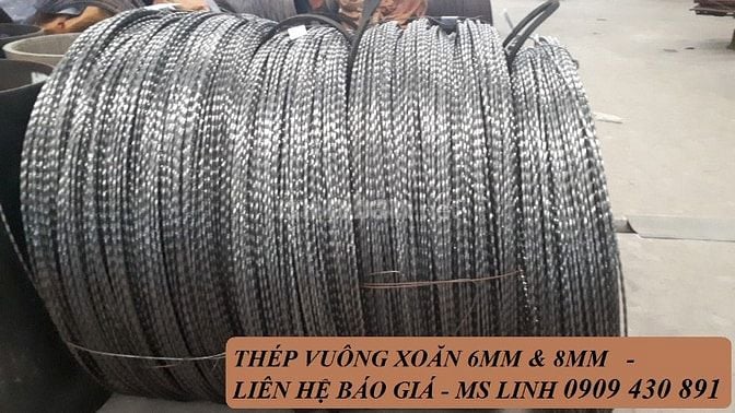 Thép Vuông Xoắn Đặc 6mm - 8mm - Liên Kết Thanh La Grating