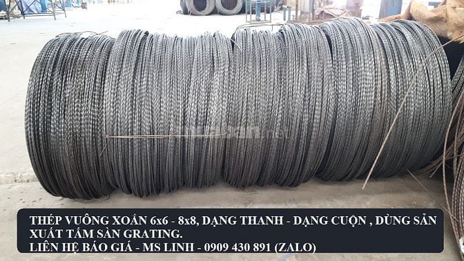 Thép Vuông Xoắn Đặc 6mm - 8mm - Liên Kết Thanh La Grating