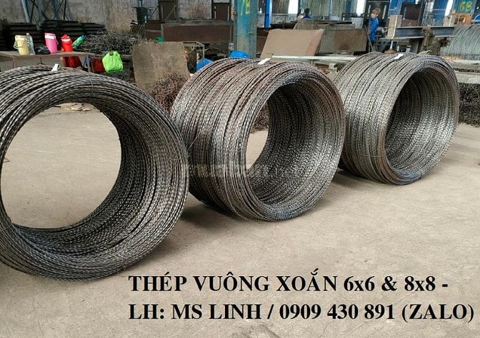 Thép Vuông Xoắn Đặc 6mm - 8mm - Liên Kết Thanh La Grating
